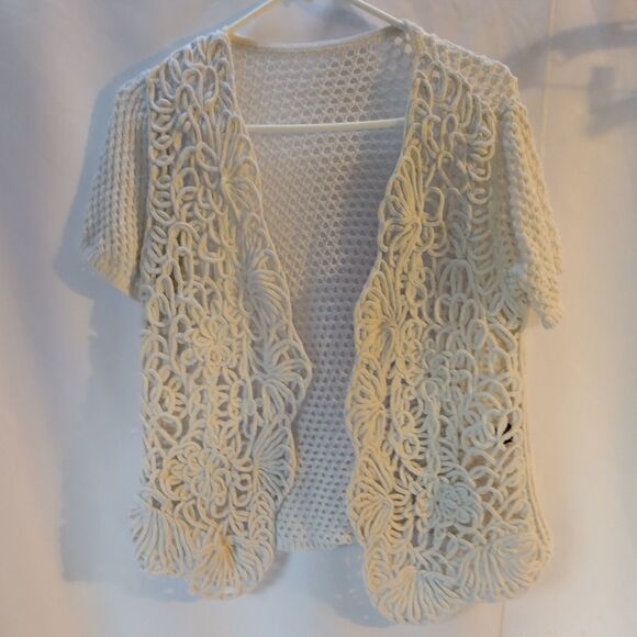 Source Unknown Sweaters - Crochet open front cardigan 
